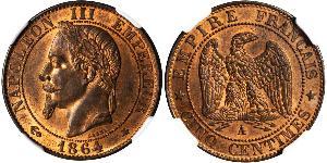 5 Сантім Second French Empire (1852-1870) Бронза Наполеон ІІІ Бонапарт (1808-1873)