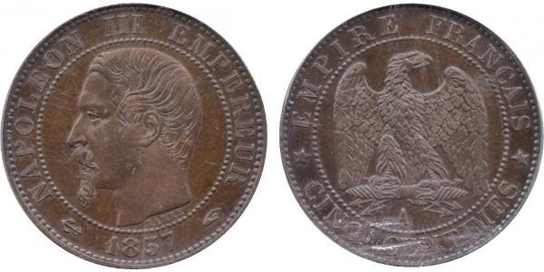 5 Сантім Франція Бронза Наполеон ІІІ Бонапарт (1808-1873)