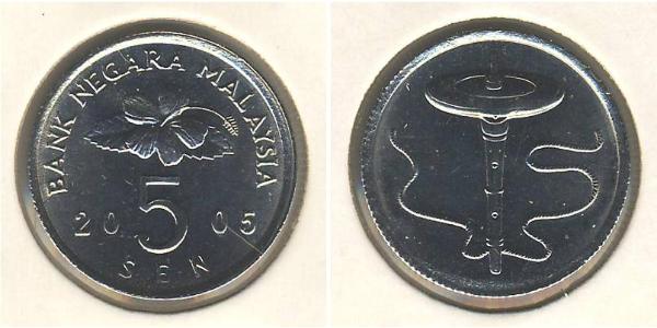5 Сен Малайзия (1957 - ) Никель/Медь 