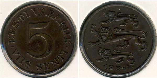 5 Сент Естонія (1991 - ) Бронза 