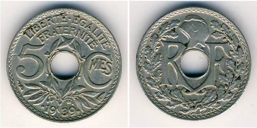 5 Сент Третья французская республика (1870-1940)  Бронза/Никель 