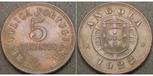 5 Сентаво Португалия / Portuguese Angola (1575-1975) Бронза 