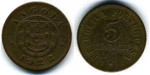 5 Сентаво  Portuguese Angola (1575-1975) / Португалія Бронза 