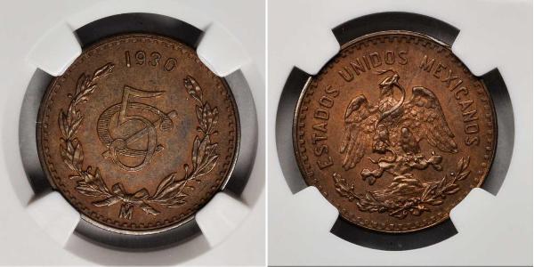 5 Сентаво Мексиканські Сполучені Штати (1867 - ) Мідь 
