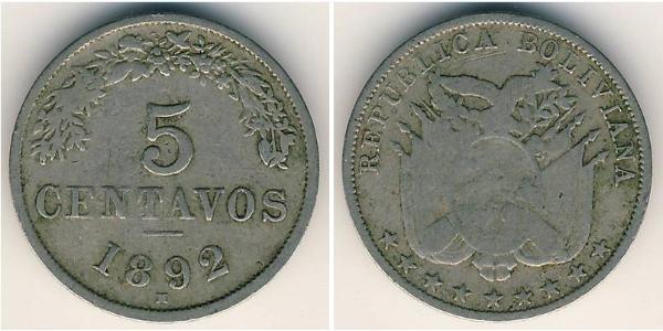 5 Сентаво Многонациональное Государство Боливия (1825 - ) Никель/Медь 