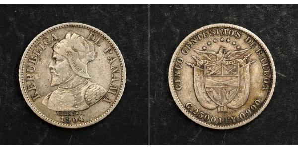 5 Сентесимо Республика Панама Серебро Нуньес де Бальбоа, Васко (1475 – 1519)