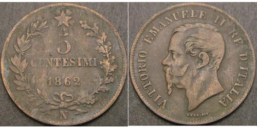 5 Сентесімо Kingdom of Italy (1861-1946) Бронза 