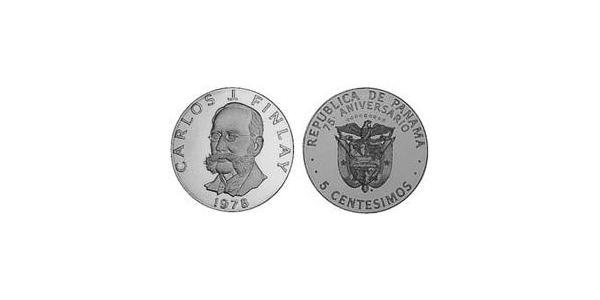 5 Сентесімо Панама Нікель/Мідь Карлос Хуан Фінлей(1833 – 1915)