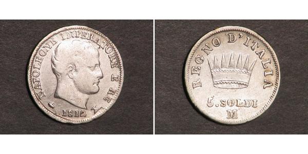 5 Сольдо Королевство Италия (наполеоновское) (1805–1814) Серебро Наполеон I(1769 - 1821)