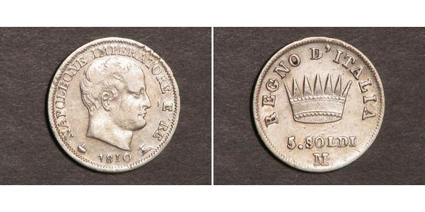 5 Сольдо Королевство Италия (наполеоновское) (1805–1814) Серебро Наполеон I(1769 - 1821)