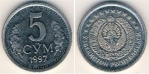 5 Сум Узбекистан (1991 - ) Никель/Сталь 
