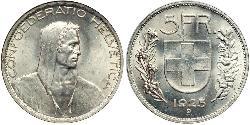 5 Franc Suiza Plata 