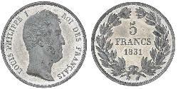 5 Франк July Monarchy (1830-1848)  Луі-Філіп I (1773 -1850)