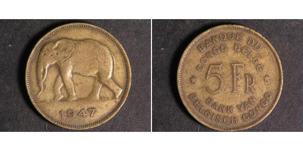5 Франк Бельгийское Конго (1908 - 1960)  