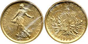 5 Франк French Fifth Republic (1958 - ) Золото 