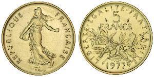 5 Франк French Fifth Republic (1958 - ) Золото 