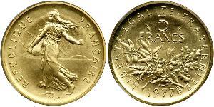 5 Франк French Fifth Republic (1958 - ) Золото 