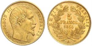 5 Франк Second French Empire (1852-1870) Золото Наполеон ІІІ Бонапарт (1808-1873)