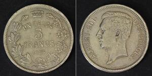5 Франк Бельгия Никель Альберт I (король Бельгии) (1875 - 1934)