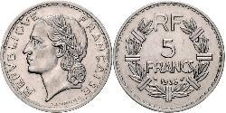 5 Франк Третя французька республіка (1870-1940)  Нікель 