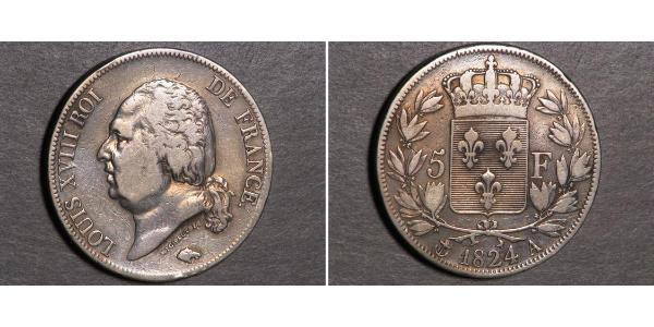 5 Франк Kingdom of France (1815-1830) Серебро 