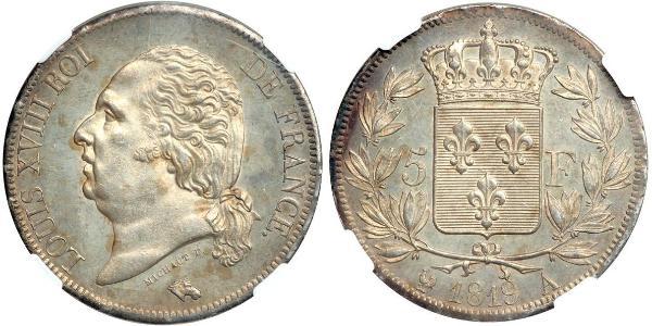 5 Франк Kingdom of France (1815-1830) Серебро 