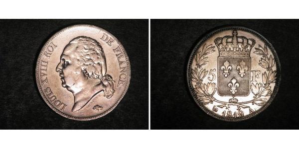 5 Франк Kingdom of France (1815-1830) Серебро 