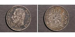5 Франк Бельгия Серебро Леопольд II (1835 - 1909)