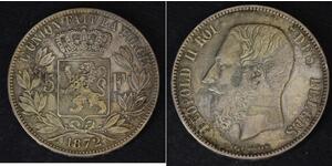 5 Франк Бельгия Серебро Леопольд II (1835 - 1909)