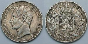 5 Франк Бельгия Серебро Леопольд I (король Бельгии) (1790-1865)