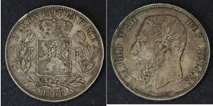 5 Франк Бельгия Серебро Леопольд II (1835 - 1909)