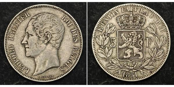 5 Франк Бельгия Серебро Леопольд I (король Бельгии) (1790-1865)