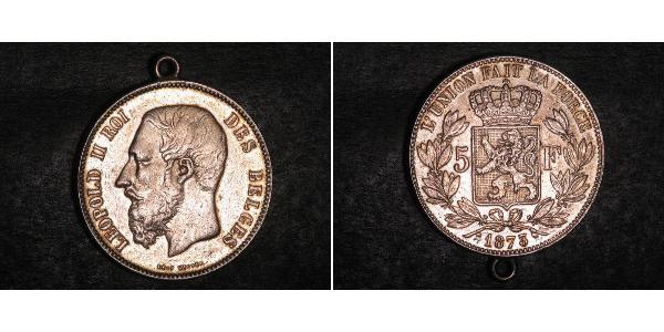 5 Франк Бельгия Серебро Леопольд II (1835 - 1909)