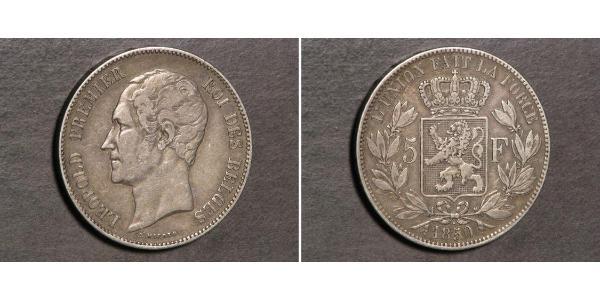 5 Франк Бельгия Серебро Леопольд I (король Бельгии) (1790-1865)