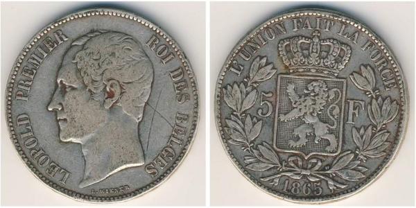 5 Франк Бельгия Серебро Леопольд I (король Бельгии) (1790-1865)