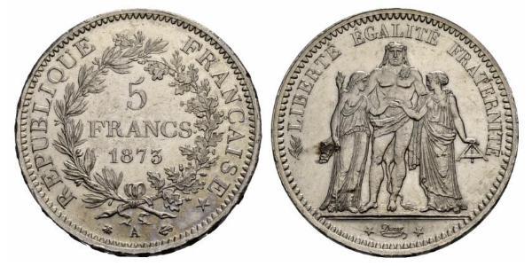 5 Франк Вторая французская республика (1848-1852) Серебро 