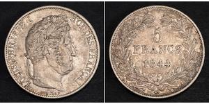 5 Франк Июльская монархия (1830-1848) / Франция Серебро Луи-Филипп I (1773 -1850)