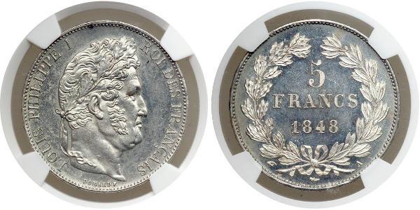 5 Франк Июльская монархия (1830-1848) / Франция Серебро Луи-Филипп I (1773 -1850)