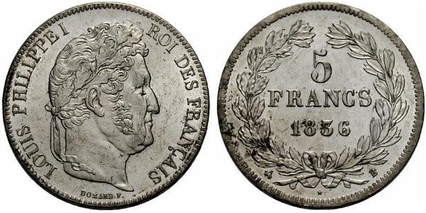5 Франк Июльская монархия (1830-1848) / Франция Серебро Луи-Филипп I (1773 -1850)