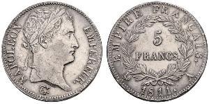 5 Франк Первая Французская империя (1804-1814) Серебро Наполеон I(1769 - 1821)