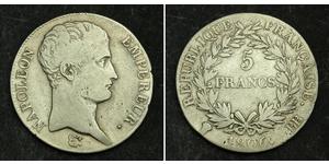 5 Франк Первая Французская империя (1804-1814) Серебро Наполеон I(1769 - 1821)