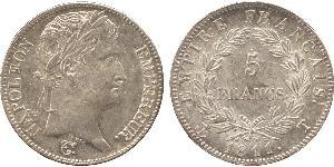 5 Франк Первая Французская империя (1804-1814) Серебро Наполеон I(1769 - 1821)