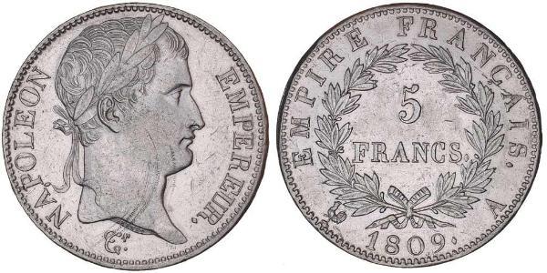 5 Франк Первая Французская империя (1804-1814) Серебро Наполеон I(1769 - 1821)