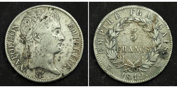 5 Франк Первая Французская империя (1804-1814) Серебро Наполеон I(1769 - 1821)