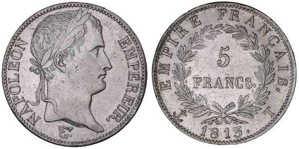 5 Франк Первая Французская империя (1804-1814) Серебро Наполеон I(1769 - 1821)
