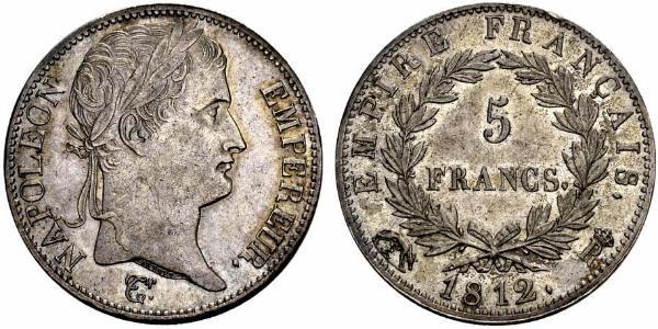 5 Франк Первая Французская империя (1804-1814) Серебро Наполеон I(1769 - 1821)