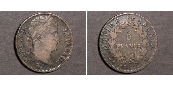 5 Франк Первая Французская империя (1804-1814) Серебро Наполеон I(1769 - 1821)