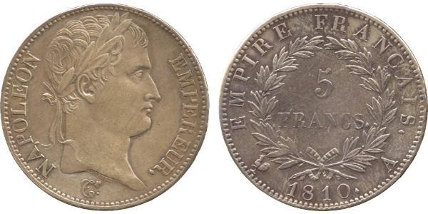 5 Франк Первая Французская империя (1804-1814) Серебро Наполеон I(1769 - 1821)