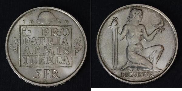 5 Франк Швейцария Серебро 