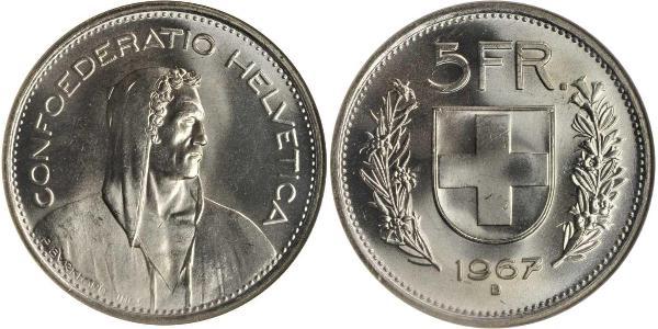 5 Франк Швейцария Серебро 